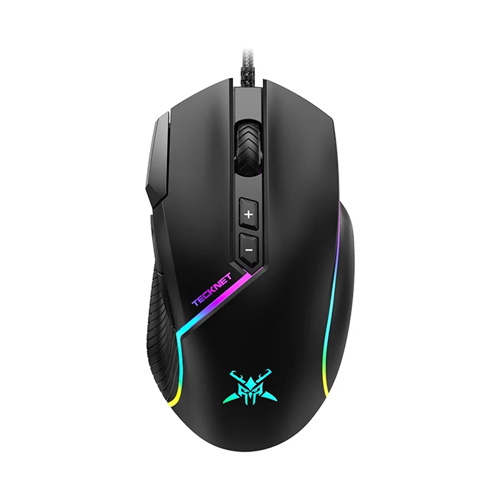 TECKNET Kabelgebundene Gaming Maus, Treibereinstellung 6 Stufen (12800-1200) DPI